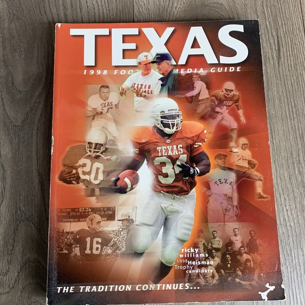 1998 Texas Football Media Guide Longhorns Ricky Williams Heisman Candidate